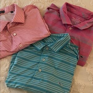 Vineyard Vines Men's Pink and Teal Striped Polos
Pink and white check Turtleson